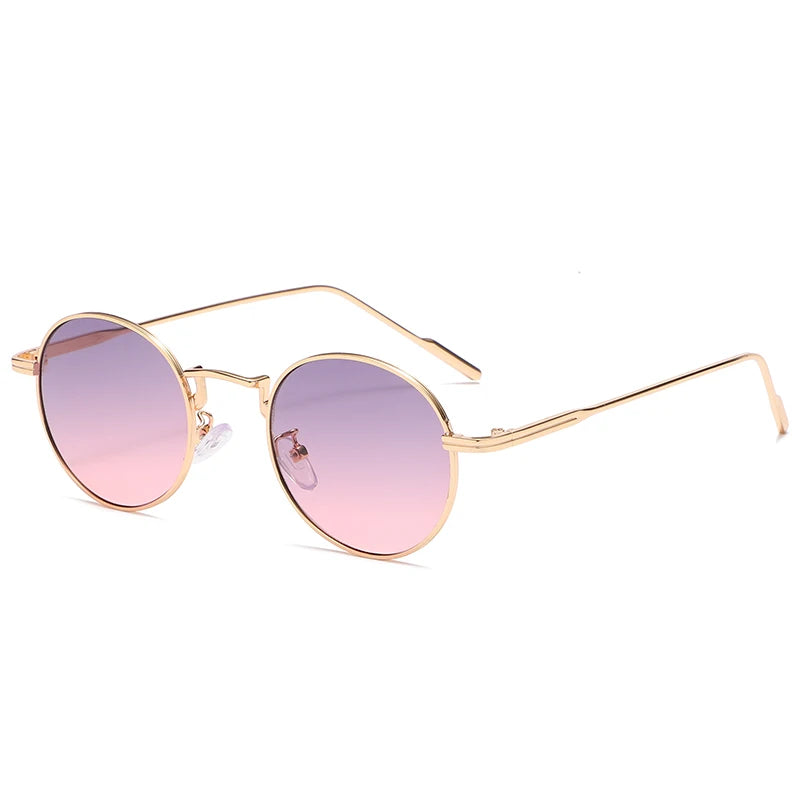 Fashion Round Vintage Sunglasses Women Men Gradient Sun Glasses For Female Retro Alloy Eyeglasses Gafas De Sol Shades