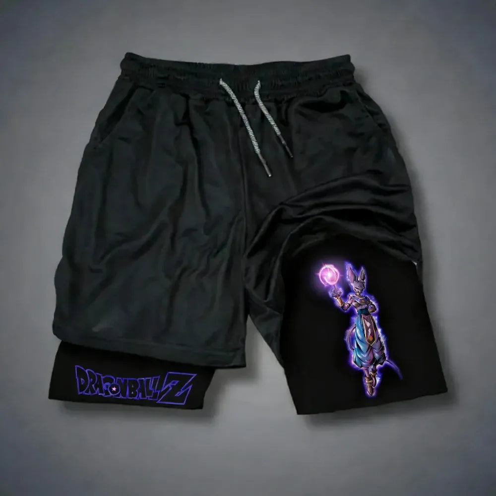 Produit gaming premium Fraquane Dragon Ball Goku Unisex Harajuku Anime Printed 2026 Summer New Product Loose Sports Breathable Quick Drying Double Layer Shorts
