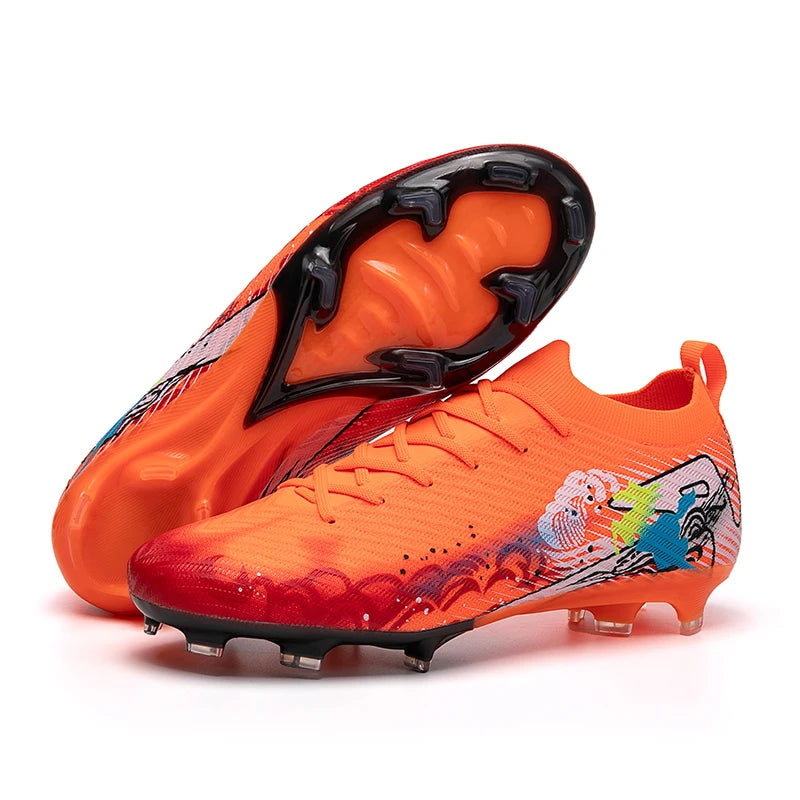 New Men's Football Boots Soccer Cleats FG Non-Slip Training Shoes Soccer Shoes Long Spikes Match Ultralight Outdoor Drop Shipping