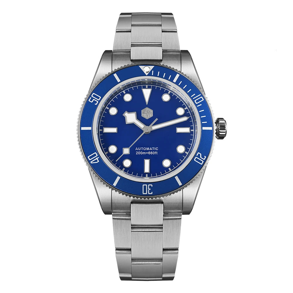 San Martin 40mm Retro Luxury Diver Watch NH35 Automatic Mechanical Watches for Men with Sapphire 200m Waterproof Luminous SN0008