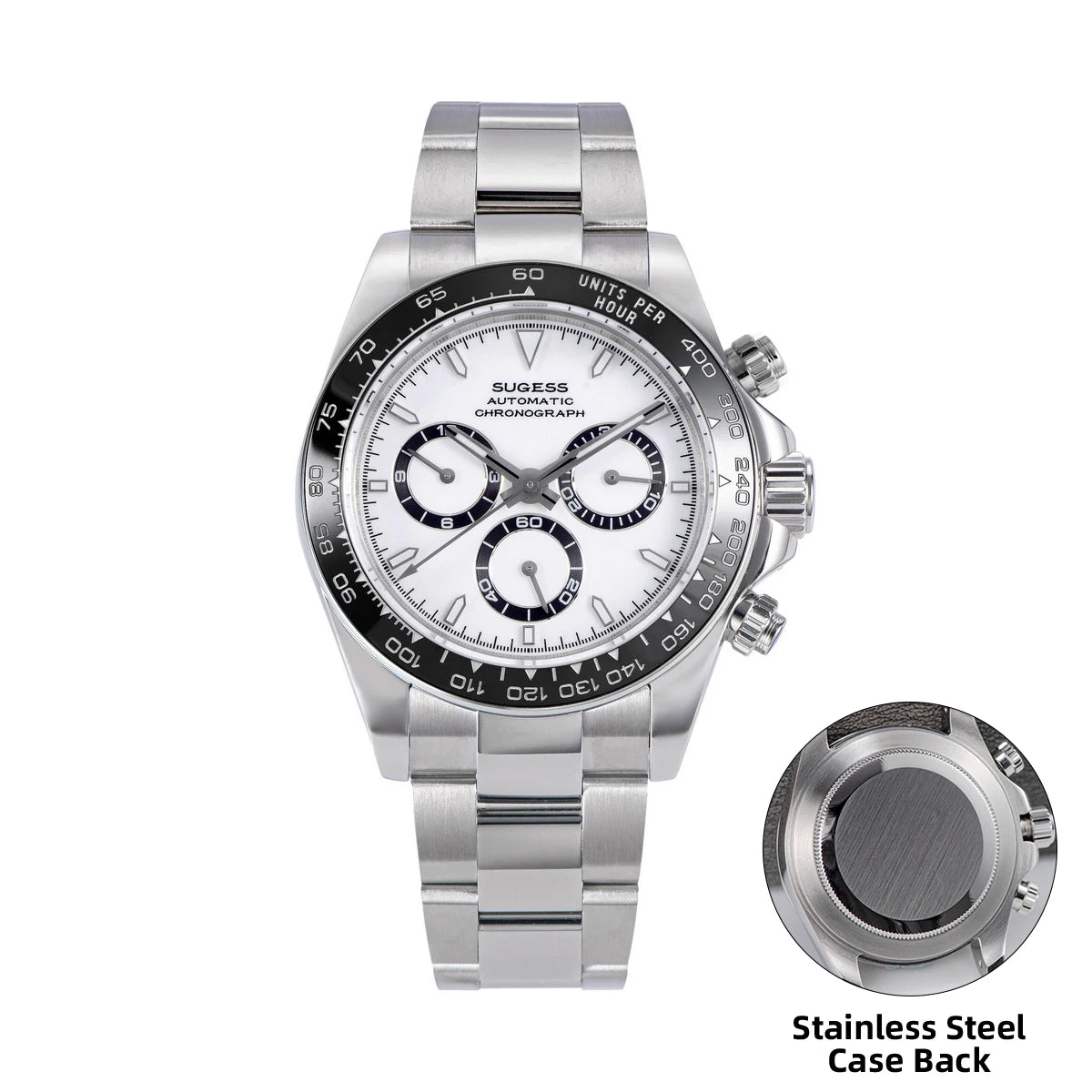 Sugess Diving Men's Watch Panda Automatic Mechanical Chronograph Peacock SL4801 Movement Wristwatch Waterproof Ceramic Bezel New