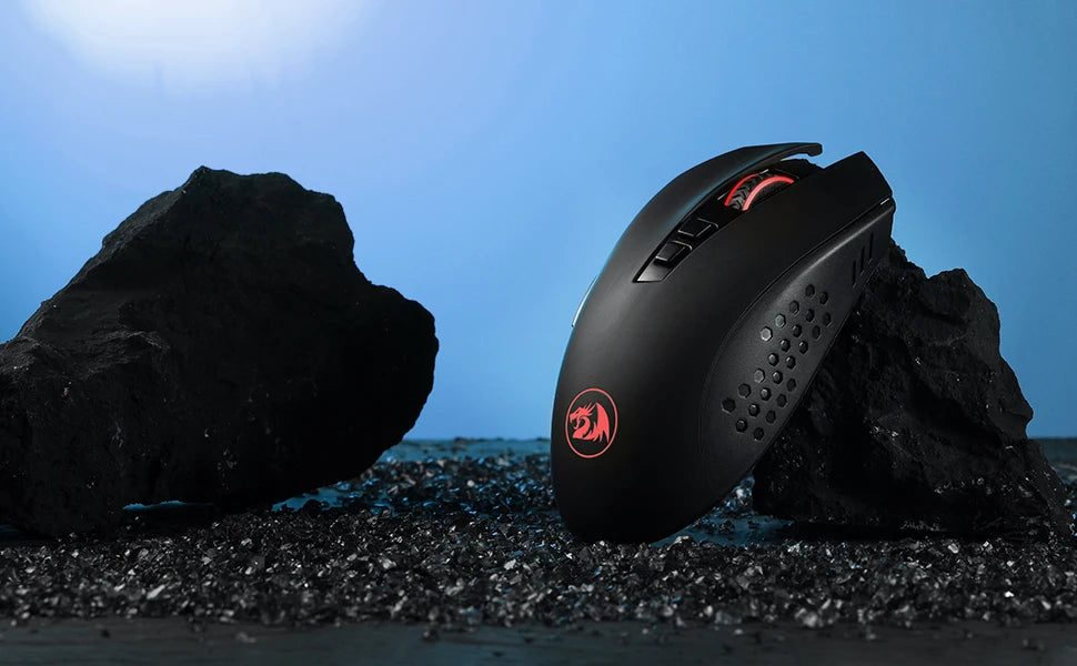 Redragon M656 Gainer Ασύρματο Gaming Ποντίκι, 4000 DPI 2.4Ghz Ασύρματο Ποντίκι Gamer με 5 Επίπεδα DPI, 7 Κουμπιά Macro, Κόκκινος Φωτισμός LED