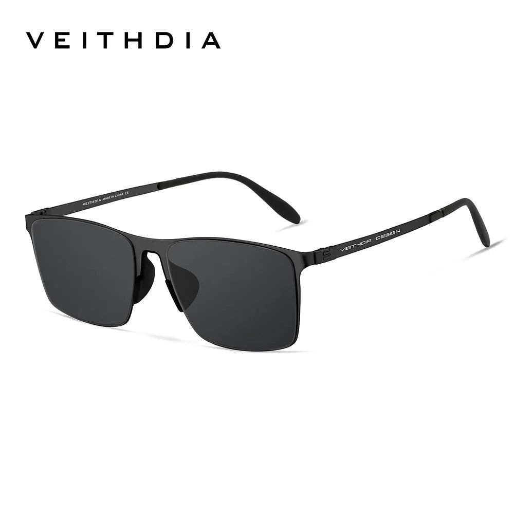 VEITHDIA Brand Fashion Sunglasses Stainless Steel High-definition Nylon Lens Polarized UV400 Eyeglasses For Men Women, 8212