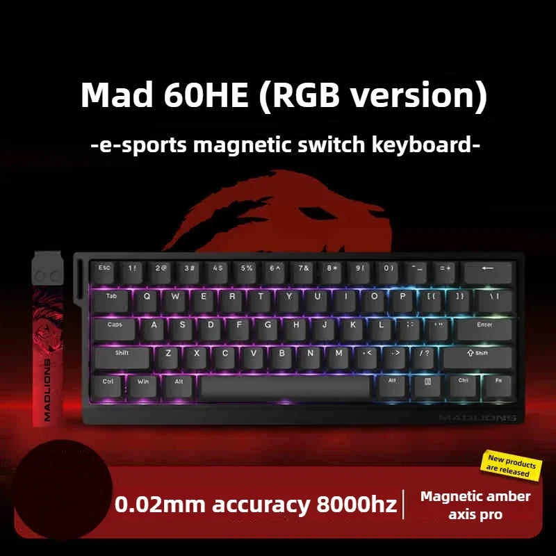 FGG MAD60 Gaming RGB Magnetic Axis Keyboard Game Dedicated Full Key Hot Swap Quick Response Entry Level Custom Gaming Keyboard