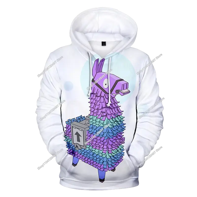 Felpa con cappuccio Fortnite Anime per bambini e uomo, streetwear hip-hop, sportswear casual, vestibilità ampia, moda outdoor