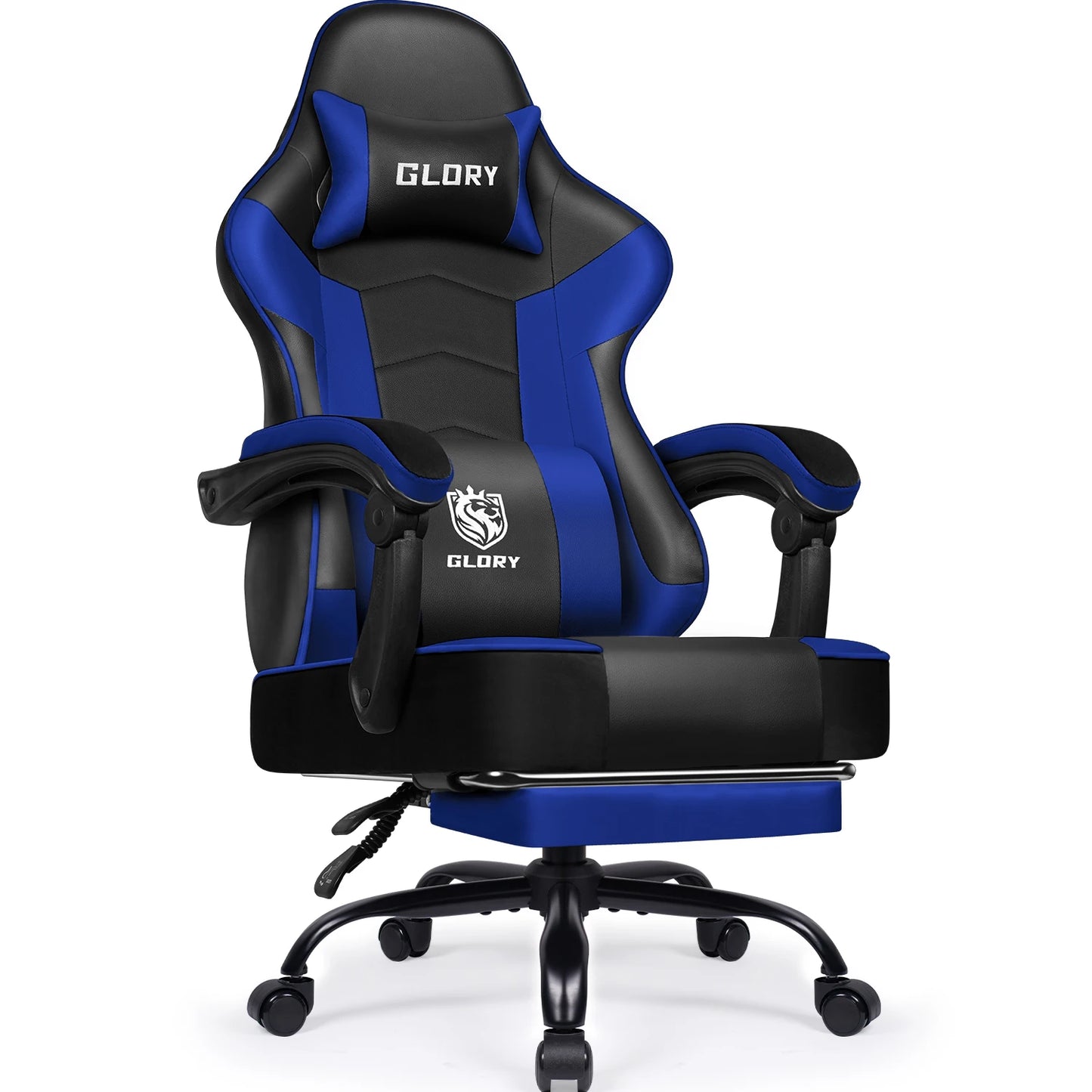 AUTHMIC Ergonomic Gaming Chair High Back Reclining Office Chair with Adjustable Lumbar Support, Headrest, Footrest & PC Gamer Seat