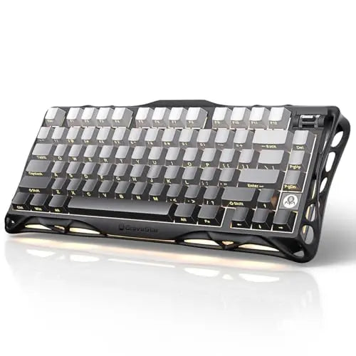 GravaStar Mercury K1 75% Wireless Mechanical Gaming Keyboard, Aluminum Alloy Exoskeleton Design, RGB Backlit,Hot-Swap Socket