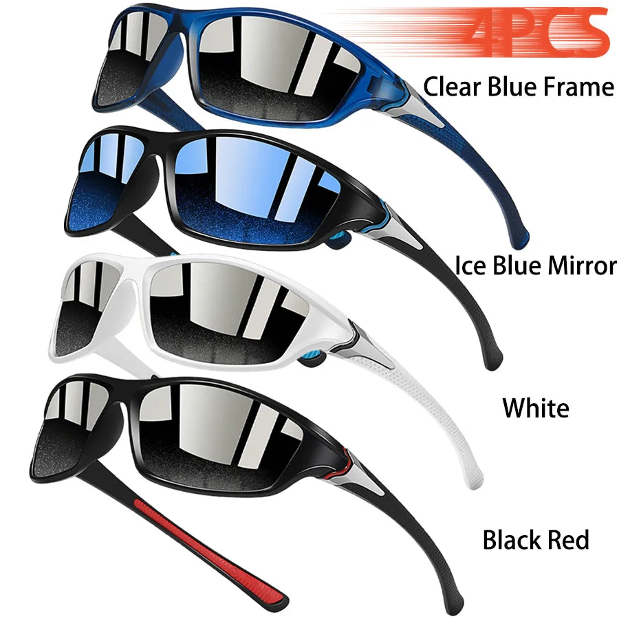 4PCS Fashion Classic Vintage Sports Sunglasses Protection Cycling Fishing Running Mountaineering Driving Sun Glasses