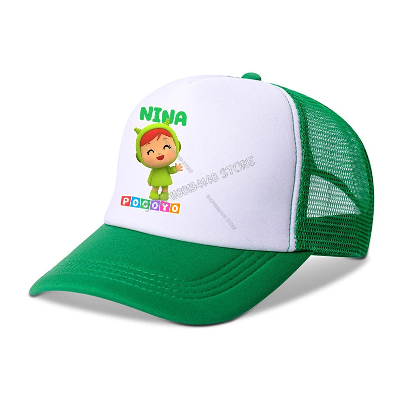 Pocoyos Pattern Baseball Cap for Kids Adult Cartoon Peaked Hat Kawaii Boys Girls Anime Summer Hats Fashion Kids Accessories Gift