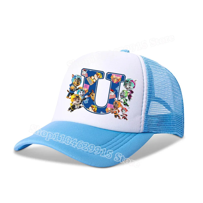 Paw Patrols Baseball Cap Boys Girls Cartoon Anime Chase Skye A-Z Letters Print Hat Summer Athleisure Adjustable Casual Hats Gift