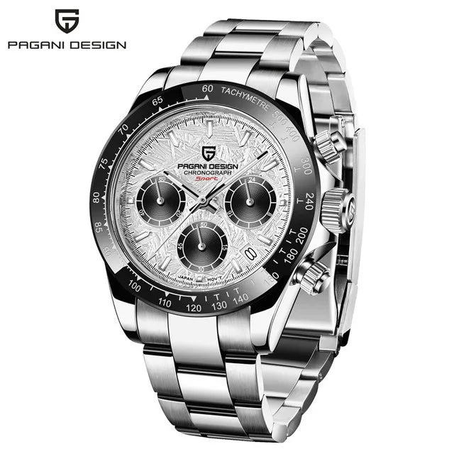 PAGANI DESIGN V2 40MM Meteorite dial Men Quartz Watches Sapphire Retro Chronograph Waterproof Watch For Men Reloj0 hombr
