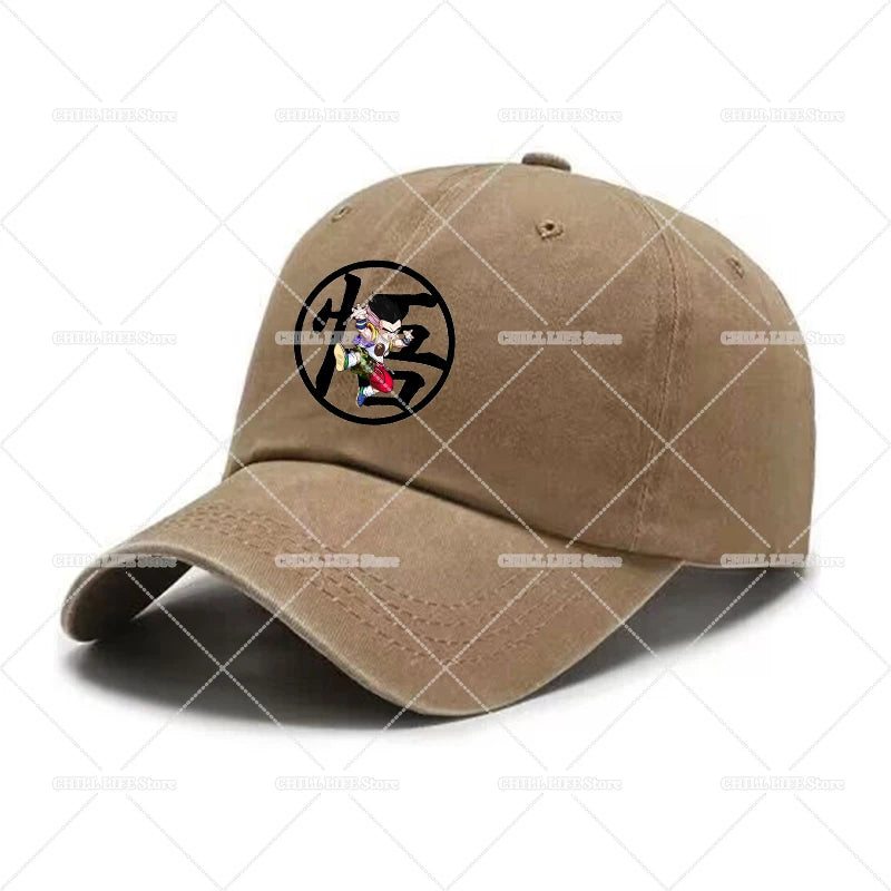 Anime Dragons Ball Men Washed Baseball Cap Son Goku Adults Retro Peaked Cap Outdoor Sport Hip-hop Dad Hat Unisex Mesh Sunhat