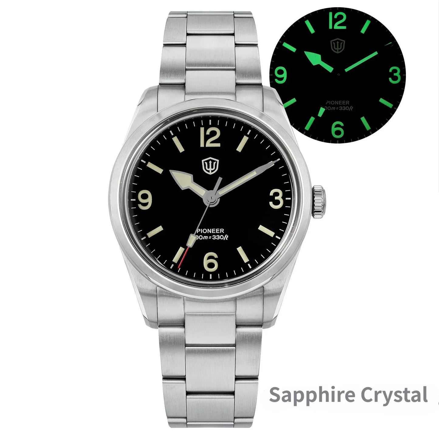 Watchdives WD1960S V2 36.5mm Men’s Quartz Watch VH31 Sweep-Seconds Movement Sapphire Crystal BGW9/C3 Luminous Watch for Men