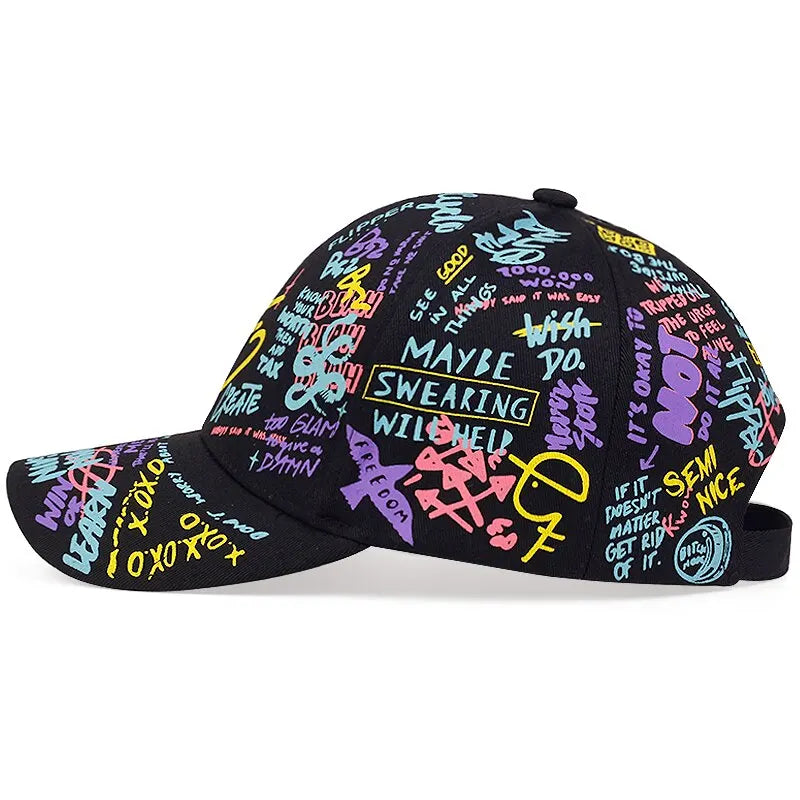 Fashion Graffiti Printing Baseball Cap Outdoor Cotton Casquatte Hat Men Women Summer Sun Hats Adjustable Hip Hop Caps