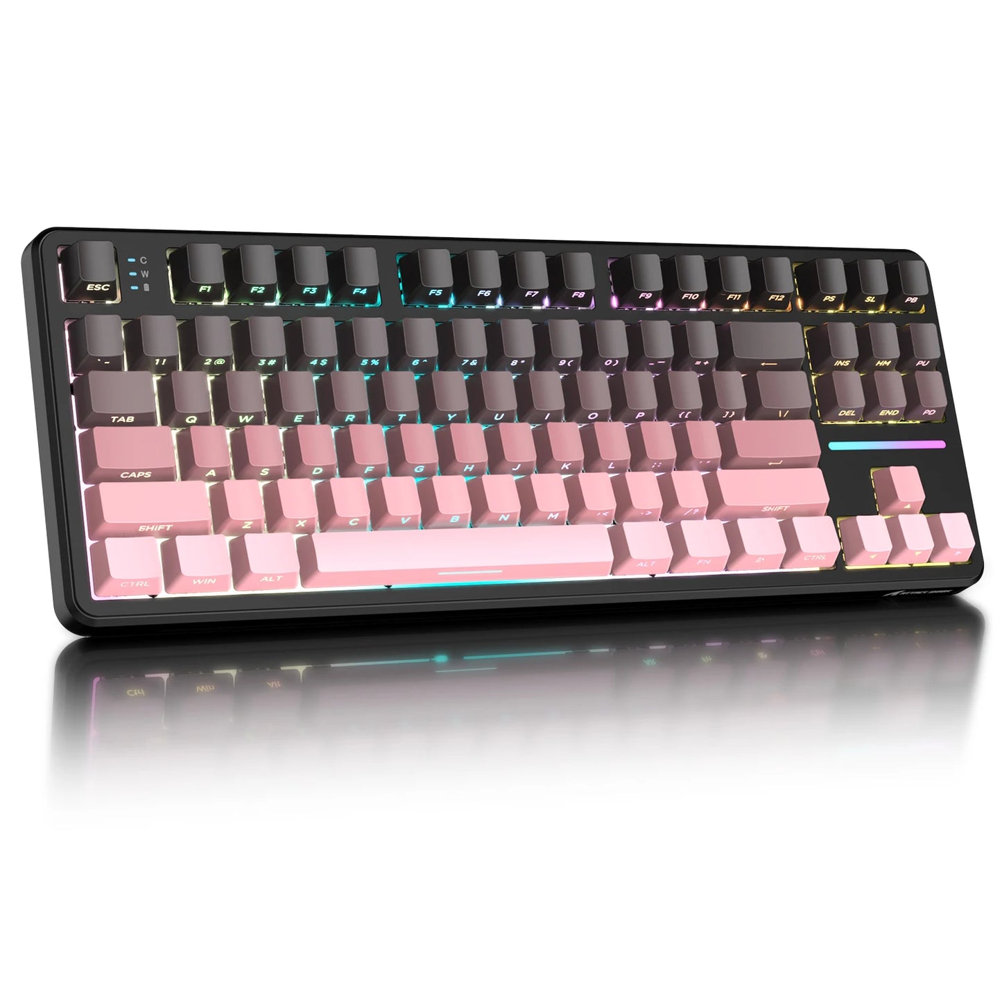 Tastiera gaming meccanica wireless ATTACK SHARK X87, tri-mode BT5.0/2.4GHz/USB-C, tastiera custom hot-swappable con struttura gasket, pre-lubrificata
