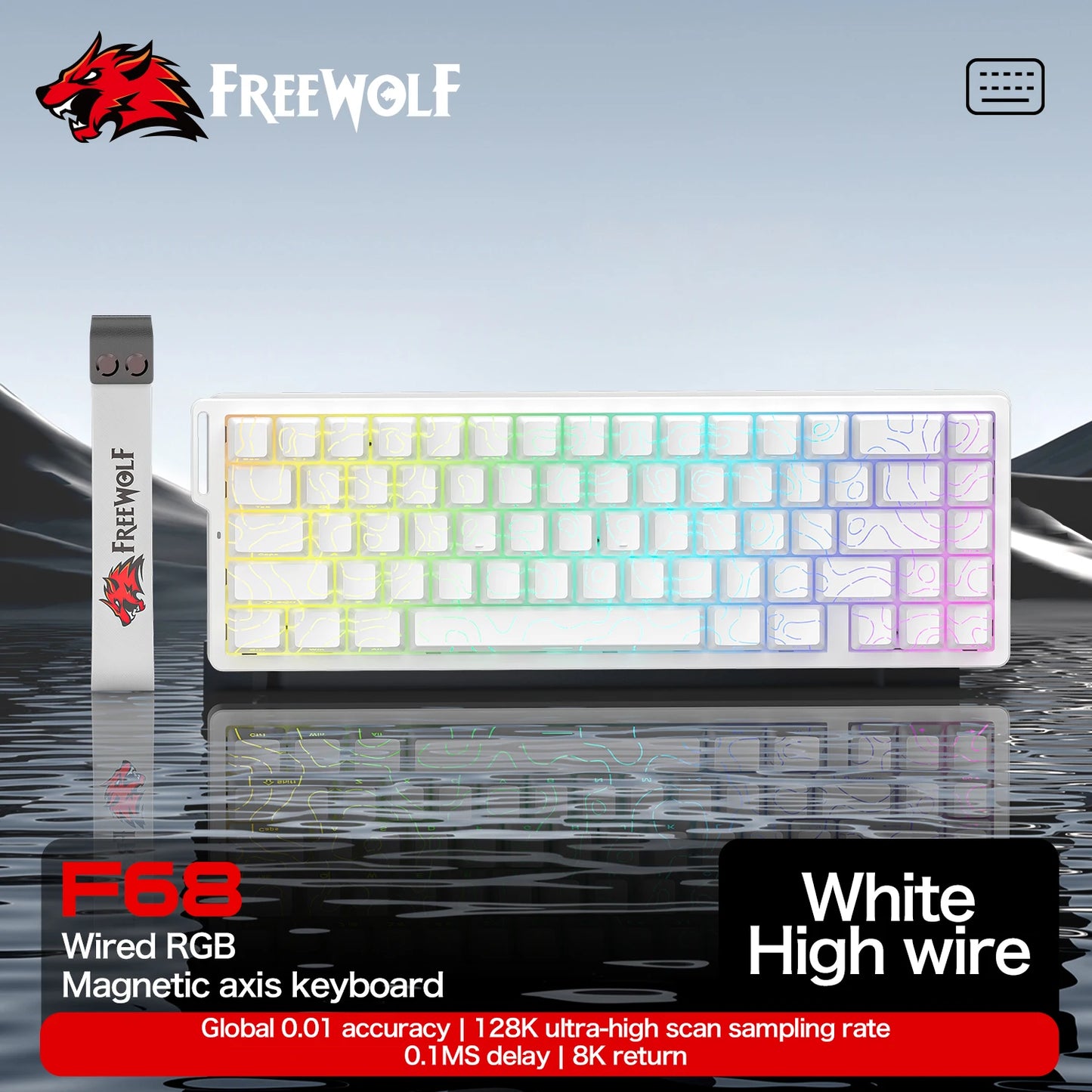 ATTACK SHARK X68HE Magnetic Switch Gaming Keyboard 8KHz Rapid Trigger Mechanical Keyboard | FREEWOLF F68/F68 Pro Wired & Wireless Magnetic Gaming Keyboard