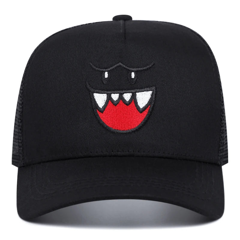 Happy face women men outdoors baseball cap Summer shading breathability Hip hop mesh cap trucker hat