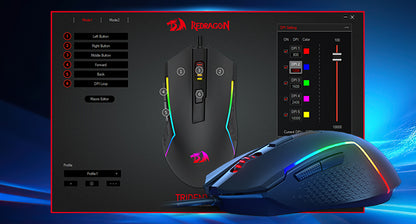 Redragon M616 RGB Gaming 10000 DPI Wired Optical 6 Programmable Buttons 8 Backlit Modes Software Supports DIY Keybinds Mouse