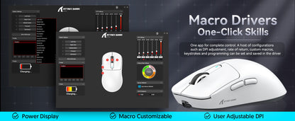 ATTACK SHARK X3 kabellose Gaming-Maus PixArt PAW3395 49g SUPERLIGHT, BT/2.4G kabellos/kabelgebunden, 6 einstellbare DPI-Stufen bis zu 26000