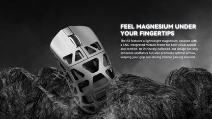 ATTACK SHARK R3 Magnesium Alloy Gaming Mouse 8K Wireless Superlight Mouse, PAW3395 Sensor, 26000 DPI, 8000Hz Polling Rate, Bluetooth, 2.4G & Wired Gaming Mouse