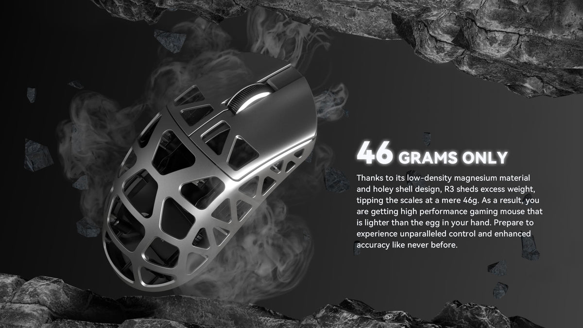 ATTACK SHARK R3 Magnesium Alloy Gaming Mouse 8K Wireless Superlight Mouse, PAW3395 Sensor, 26000 DPI, 8000Hz Polling Rate, Bluetooth, 2.4G & Wired Gaming Mouse