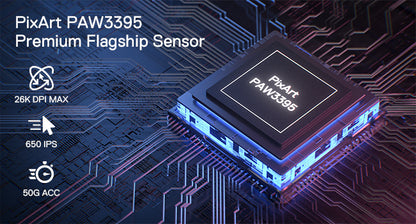 Ratón gaming inalámbrico Redragon M916 PRO de 3 modos, tasa de sondeo Hype-Speed 4K, ratón gamer ultraligero de 49G y 26K DPI