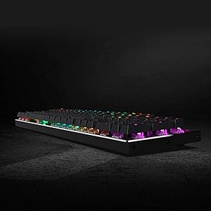Redragon K556 RGB LED Backlit Wired 104 Keys Hot-Swap Noise Absorbing Foams Mechanical Gaming Keyboard