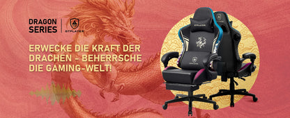 GTPLAYER Gaming chair Gamer chair with Bluetooth Speakers and Footrest Dragon Series Office Chair Ergonomic Gaming chair
