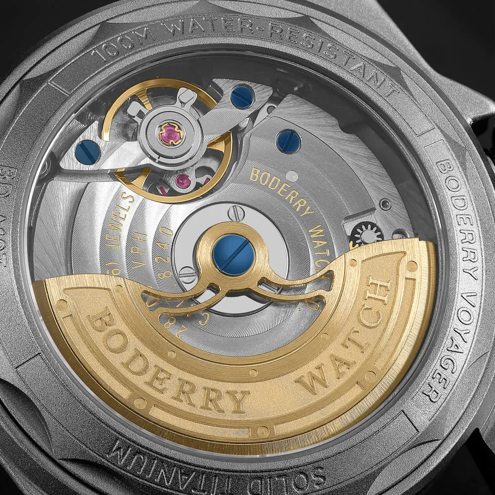 BODERRY Men's Field Watches Titanium Automatic Top Brand Wristwatch 100M Waterproof Clock Military Watch for Men