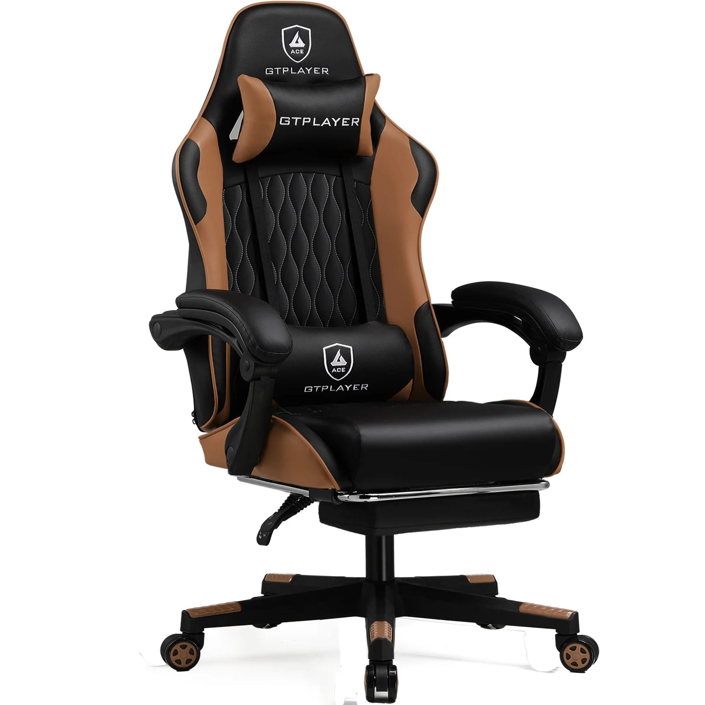 GTPLAYER Silla gaming Silla gamer Silla de oficina ergonómica Reposapiés ajustable Soporte lumbar y cojines Silla gaming