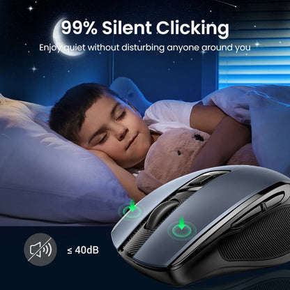 UGREEN Wireless Mouse Bluetooth 5.0 Mouse Ergonomic 4000DPI 6 Mute Buttons Mouse For MacBook Tablet Laptops Computer PC 2.4G Mice