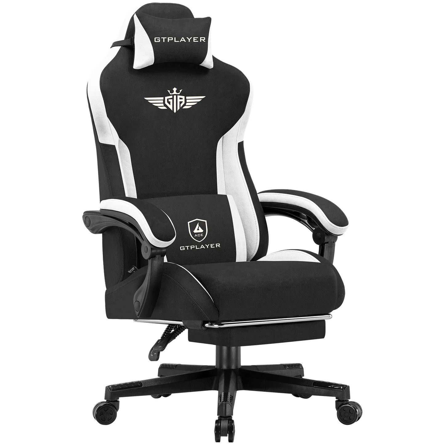 GTPLAYER Gaming Chair, Fabric Lumbar Support Ergonomic Gamer Chair PC Chair with Widened Backrest
