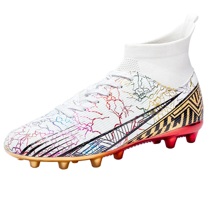 Men's Football Shoes Professional Gold Plated FG Soccer Cleats High Performance Sports Sneakers for Artificial Grass Competitive