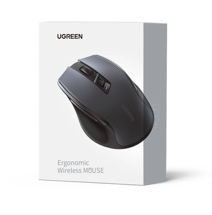Bezdrátová myš UGREEN Bluetooth 5.0, ergonomická myš 4000 DPI se 6 tichými tlačítky pro MacBook, tablet, notebook, počítač PC, 2.4G myši