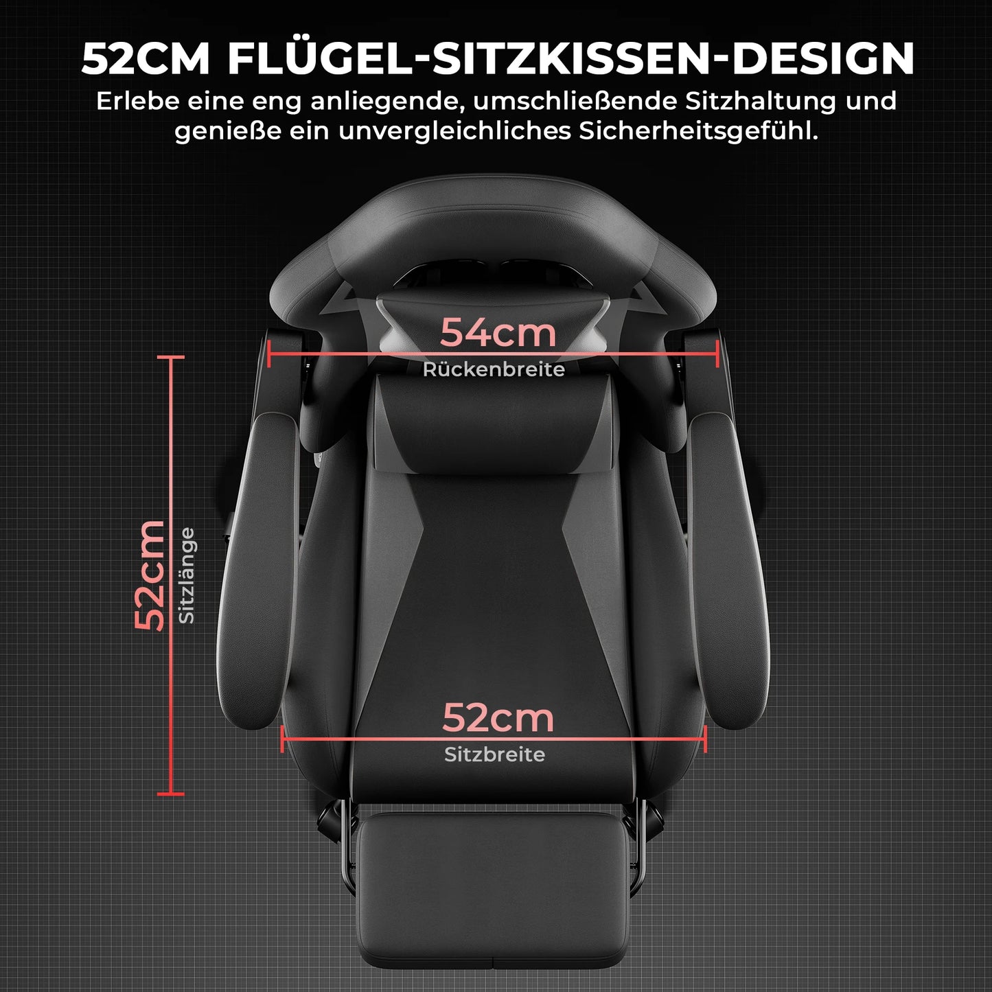 Black & Grey PU Leather Gaming Chair, Ergonomic Racing Style Computer Chair with Footrest, Height Adjustable Swivel Office Chair with Lumbar Support & Headrest for Adults, Boys and Girls