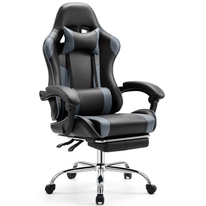 JHK Ergonomic Racing Gaming Chair with Lumbar Support, Adjustable PU Leather Computer Chair, Swivel Office Gaming Chair with Headrest & Armrests