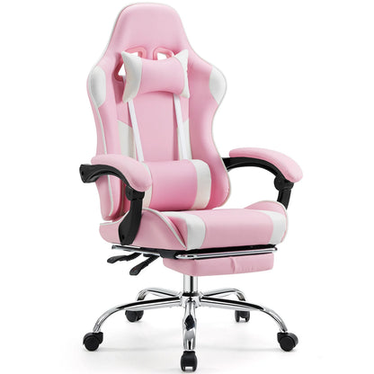 JHK Ergonomic Racing Gaming Chair with Lumbar Support, Adjustable PU Leather Computer Chair, Swivel Office Gaming Chair with Headrest & Armrests