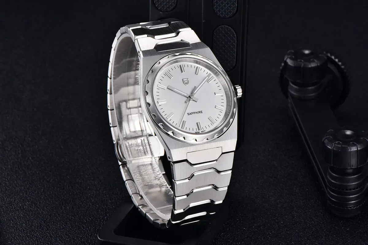 PAGANI DESIGN 2025 new thin 7MM men's quartz watch VJ21 37MM sapphire stainless steel waterproof 10Bar luminous C3 reloj hombre