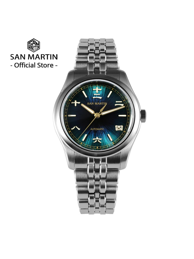 San Martin New 39mm Gada Watch Chinese Style Original Design Sunburst JianZhan Miyota 90S5 Men Dress Automatic Mechanical SN0144