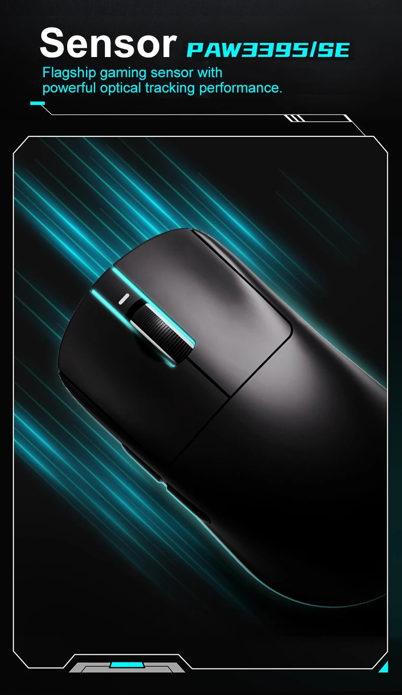 Ratón gaming inalámbrico ATK VXE Dragonfly R1 Pro MAX PAW3395 R1 SE Plus personalizado para esports y FPS, recargable y ligero