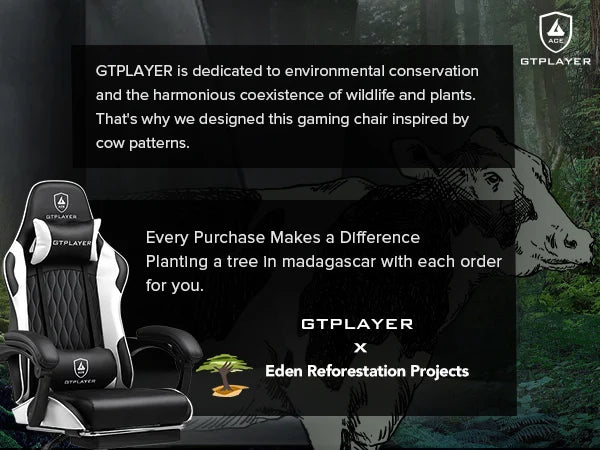 GTPLAYER Silla gaming Silla gamer Silla de oficina ergonómica Reposapiés ajustable Soporte lumbar y cojines Silla gaming