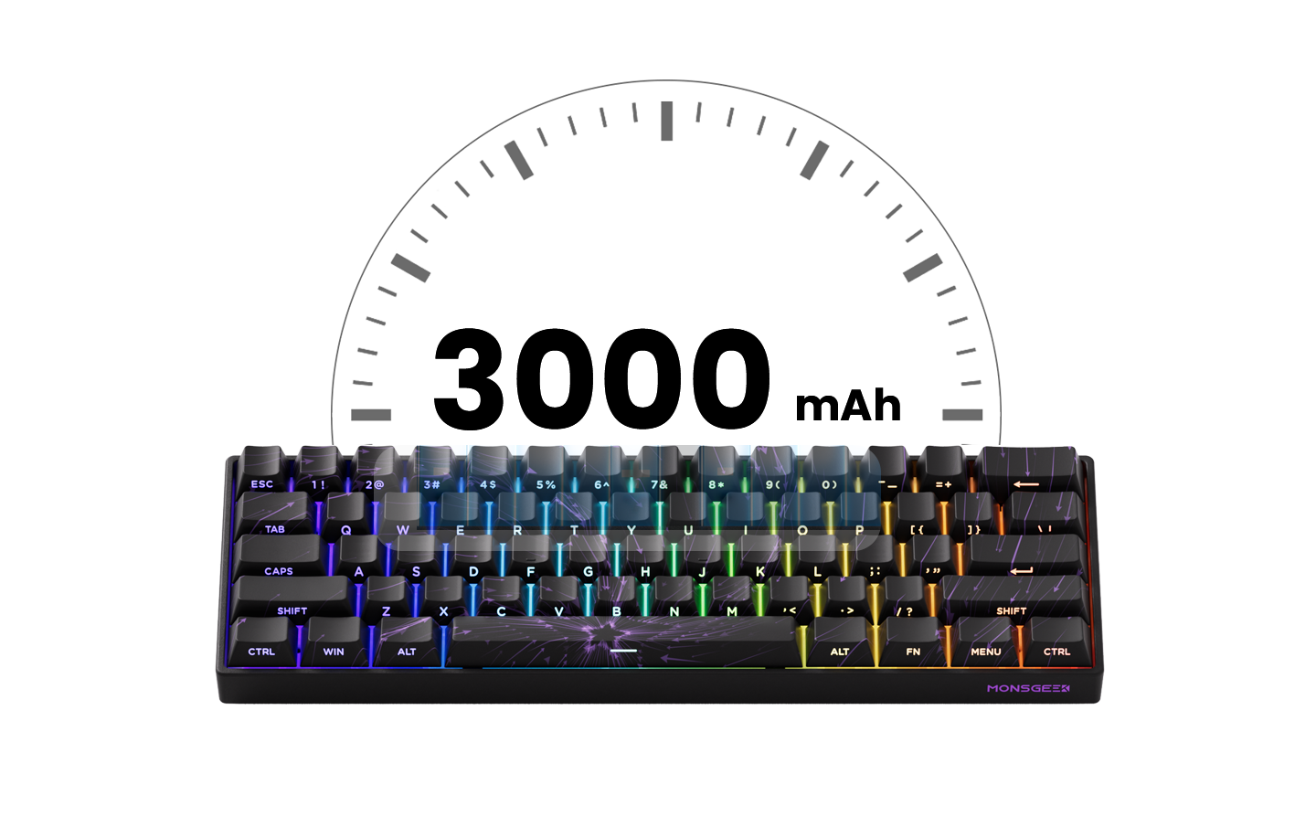 Akko MonsGeek FUN60 mechanische Tastatur mit Magnetschaltern, 60% Gaming-Tastatur, Rapid Trigger 0.01mm, 8K ARGB, HE/TMR Custom-Tastatur
