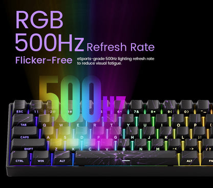Akko MonsGeek FUN60 mechanische Tastatur mit Magnetschaltern, 60% Gaming-Tastatur, Rapid Trigger 0.01mm, 8K ARGB, HE/TMR Custom-Tastatur