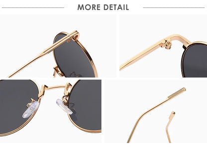 Fashion Round Vintage Sunglasses Women Men Gradient Sun Glasses For Female Retro Alloy Eyeglasses Gafas De Sol Shades
