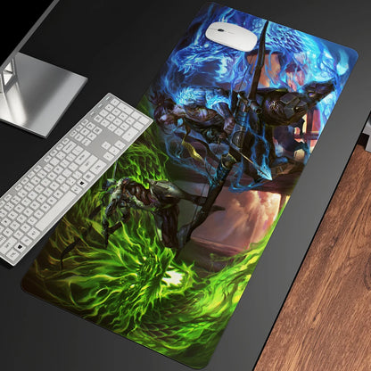 Alfombrilla de ratón gaming anime XXL, alfombrilla grande para ratón con chica, para teclado, ordenador y PC, alfombrilla de escritorio con borde para jugadores de Overwatch/cs Go