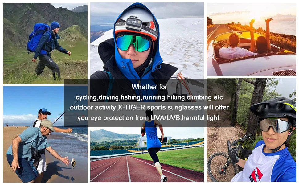 X-TIGER Cycling Glasses Polarized Glasses Bike Eyewear Sports Men's Photochromic Sunglasses MTB Road Bicycle Goggles 3/5 Lens
