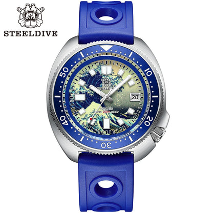 STEELDIVE SD1970J Kanagawa Turtle Full Luminous Dial Ceramic Bezel NH35 Automatic STEELDIVE Official Store Men's Dive Watch