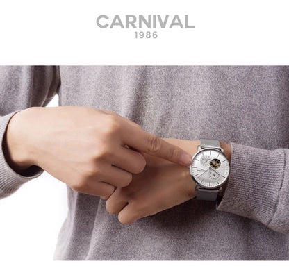 Montre mécanique pour homme Carnival – Montre-bracelet automatique de luxe avec verre saphir