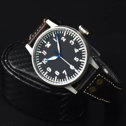 Hruodland Pilot Men's Automatic Mechanical Watch Pt5000 Sapphire Luminous C3 Stainless Steel Waterproof 10Bar reloj hombre