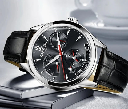 CARNIVAL New Dual Time Zone Watches for Men Automatic Multifunction Men Mechanical Wristwatches Sapphire Calendar Watch for Men